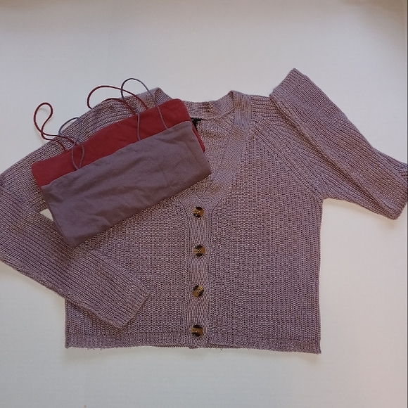 Aeropostale Sweaters - 3 piece bundle Aero & Rue Cardigan & 2 coordinating Seriously Soft Bungee Camis